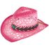 Pink Cowboy Hat with Turquoise Beaded Laced Band