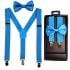 Light Blue Kid Bowtie and Suspenders Set