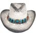 Black Cowboy Hat with Turquoise Beaded Band