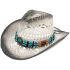 Black Cowboy Hat with Turquoise Beaded Band