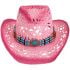 Pink Cowboy Hat with Turquoise Beaded Band