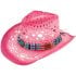 Pink Cowboy Hat with Turquoise Beaded Band