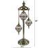 Colorful Diamonds Turkish Lamps with 3 Globes - Without Bulb