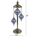 Blue Diamonds Turkish Lamps with 3 Globes - Without Bulb