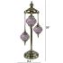 Purple Turkish Mosaic Lamps with 3 Globes - Without Bulb