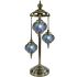 Turquoise Turkish Mosaic Lamps with 3 Globes - Without Bulb
