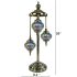 Mint Green Turkish Floor Lamps with 3 Globes - Without Bulb