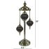 Warm Colors Turkish Floor Lamps with 3 Globes - Without Bulb