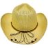 Paper Straw Western Beige Cowboy Hat with Beaded Band