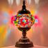 Rainbow Mosaic Desk Lamp with Red colors - Without Bulb