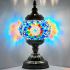 Turkish Mosaic Lamp with Blue Sunflower pattern Without Bulb