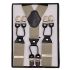 Khaki suspenders with six-clip for Adults