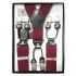 Burgundy suspenders with six-clip for Adults