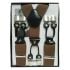 Brown suspenders with six-clip for Adults
