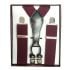 Burgundy suspenders with four-clip for Adults