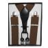 Brown suspenders with four-clip for Adults