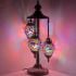 Colorful Egg Shaped Mosaic Turkish Lamps with 3 Globes - Without Bulb