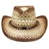 Straw Cowboy Hats with Brown Shaded Breathable Hollow Design