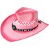 Breathable Raffia Straw Pink Cowboy Hat with Beaded Band