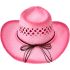 Breathable Raffia Straw Pink Cowboy Hat with Beaded Band