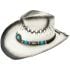 Breathable Raffia Straw Black Cowboy Hat with Beaded Band