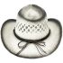 Breathable Raffia Straw White Cowboy Hat with Beaded Band - Black Shaded