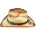 Breathable Raffia Straw Brown Cowboy Hat with Beaded Band