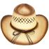 Breathable Raffia Straw Brown Cowboy Hat with Beaded Band