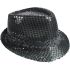 Black Sequin Trilby Fedora Hat