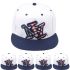 NY Embroidered White & Navy Blue Snapback Cap