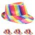 Sparkling Sequin Rainbow Trilby Fedora Hat for Beach Parties