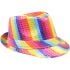Sparkling Sequin Rainbow Trilby Fedora Hat for Beach Parties