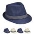 Classic Strip Banded Trilby Fedora Hat Set - Mix Colors