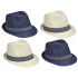 Classic Strip Banded Trilby Fedora Hat Set - Mix Colors