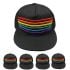 Rainbow Strip Plain Black Snapback Cap