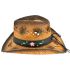 Brown Hollow Straw Beach Cowboy Hat with Bull Band