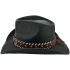 Black Cowboy Hats with Eagle Buckle on Leather Band