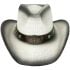White Western Cowboy Hat with Turquoise Bead Band - Black Shade