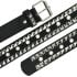Black Studded Belts with Two-line Metal Punk Belt Design