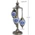 Midnight Blue Egg Shaped Mosaic Floor Lamp with 3 Globes - Without Bulb