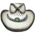 Breathable Black Raffia Straw Beaded Band Kid's Cowboy Hat