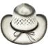 Breathable Black Shaded Raffia Straw Beaded Band Kid's White Cowboy Hat