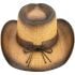 Brown Cowboy Hats with Special Design Leather Band and Bull Buckle