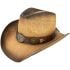 Brown Cowboy Hats with Special Design Leather Band and Bull Buckle
