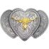 Golden Longhorn Belt Buckles for Women - Heartshaped design