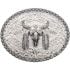 Belt Buckle Silver Feathered Bull Design
