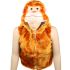 Plush Faux Fur Brown Vest & Monkey Hat