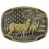 Vintage Deer Belt Buckle with USA Flag Quality Design