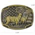 Vintage Deer Belt Buckle with USA Flag Quality Design