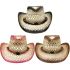 Hollow Breathable Straw Cowboy Hat with Beaded Band